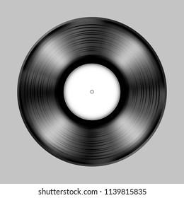 Black vinyl record realistic effect in vector format