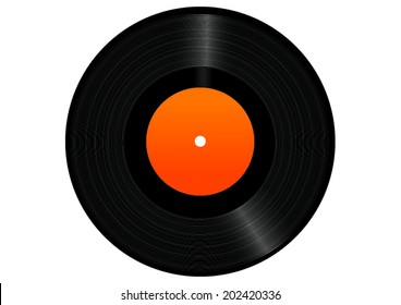 Black vinyl record vector 
