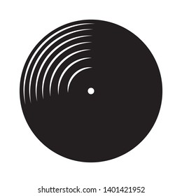 black vinyl record, vector icon