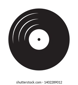 registro de vinilo negro, icono vectorial