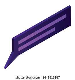 Black violet chat icon. Isometric of black violet chat vector icon for web design isolated on white background