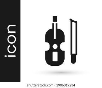 Black Violin icon isolated on white background. Musical instrument.  Vector