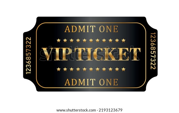 Black VIP\
ticket. Admit one. Vector\
illustration