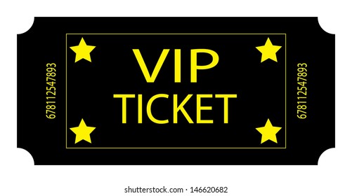 Black VIP Ticket. Vector