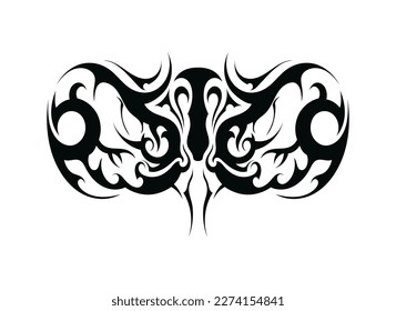 símbolo de tatuaje abstracto de la cabeza de serpiente de la víbora negra