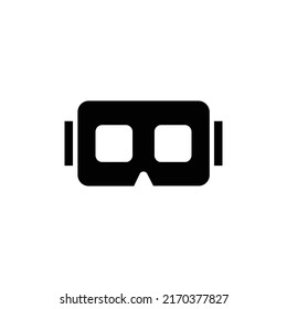 Schwarze virtuelle Brillen - Symbol-Design einzeln auf weißem Hintergrund