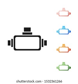 Black Virtual reality glasses icon isolated on white background. Stereoscopic 3d vr mask. Set icons colorful. Vector Illustration