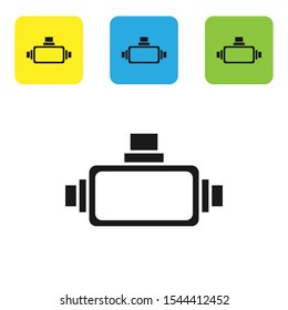Black Virtual reality glasses icon isolated on white background. Stereoscopic 3d vr mask. Set of colorful square icon buttons. Vector Illustration