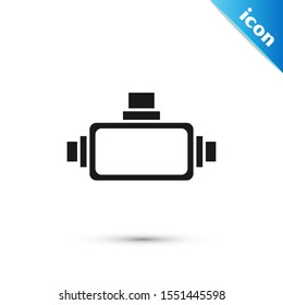 Black Virtual reality glasses icon isolated on white background. Stereoscopic 3d vr mask.  Vector Illustration