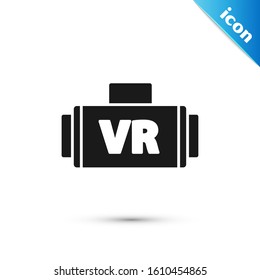 Black Virtual reality glasses icon isolated on white background. Stereoscopic 3d vr mask.  Vector Illustration