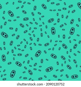 Black Virtual reality glasses icon isolated seamless pattern on green background. Stereoscopic 3d vr mask. Optical head mounted display.  Vector
