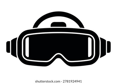 Black virtual reality headset icon Vector