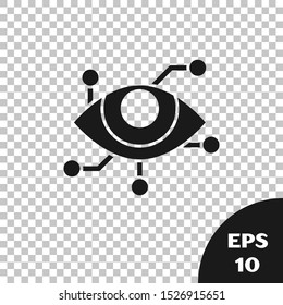 Black Virtual reality icon isolated on transparent background.  Vector Illustration