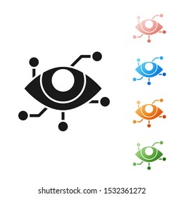 Black Virtual reality icon isolated on white background. Set icons colorful. Vector Illustration