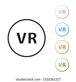 Black Virtual reality icon isolated on white background. Set icons colorful. Vector Illustration