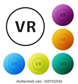 Black Virtual reality icon isolated on white background. Set icons colorful circle buttons. Vector Illustration