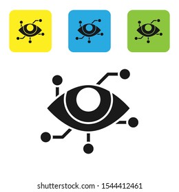 Black Virtual reality icon isolated on white background. Set of colorful square icon buttons. Vector Illustration