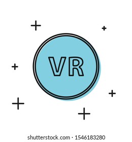 Black Virtual reality icon isolated on white background.  Vector Illustration