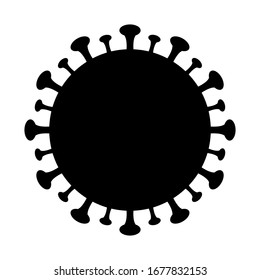 El icono del virus negro está aislado en un fondo blanco.coronavirus concepto, vectorial ilustración
