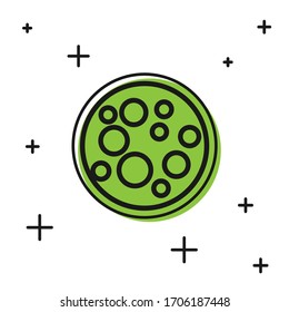 Black Virus icon isolated on white background. Corona virus 2019-nCoV. Bacteria and germs, cell cancer, microbe, fungi.  Vector Illustration