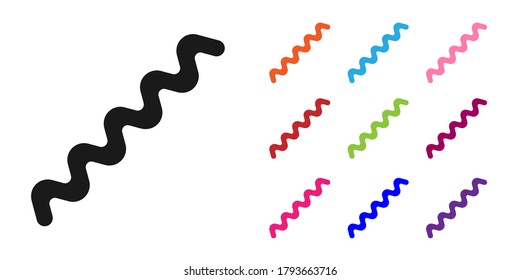 Black Virus icon isolated on white background. Corona virus 2019-nCoV. Bacteria and germs, cell cancer, microbe, fungi. Set icons colorful. Vector Illustration