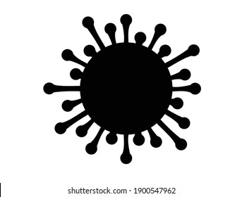 virus negro aislado en fondo blanco
