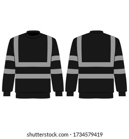 Black visibility sweatshirt isolated vector on the white background