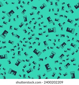Black Vitamin complex of pill capsule icon isolated seamless pattern on green background. Healthy lifestyle.  Vector