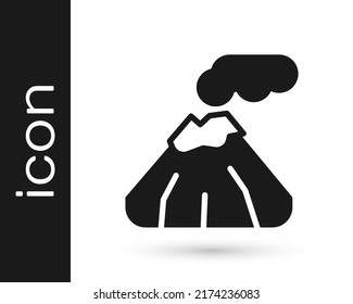 Black Volcano icon isolated on white background.  Vector