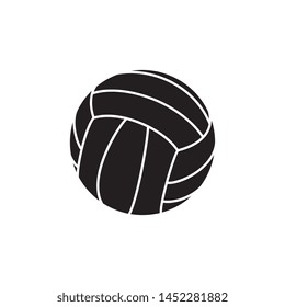 black volleyball ball icon on white background. simple vector logo art for tournament illustration and sport apps. eps 10