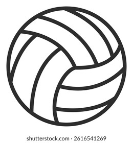 Black volleyball ball symbol isolated on white background.