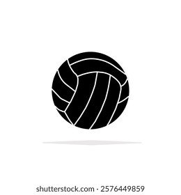 Black volleyball design with shadow for headers, promotional displays, and advertisements like logos, posters, or banners.