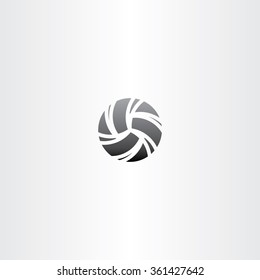 black volleyball icon design sport