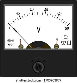 A black voltmeter M2001 (year 1971) for 50 volt of direct current