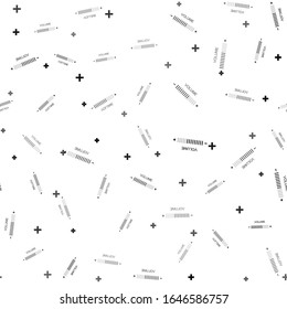 Black Volume adjustment icon isolated seamless pattern on white background.  Vector Illustration