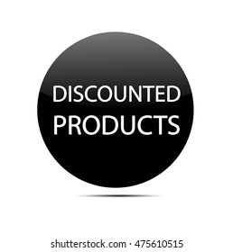 Black volume button for website with the inscription: "discount Products"