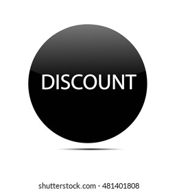 Black volume button for website with the inscription: "discount"