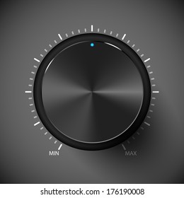 Black volume controll button. Vector illustration. 