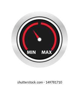 Black volume knob with calibration vector illustration.