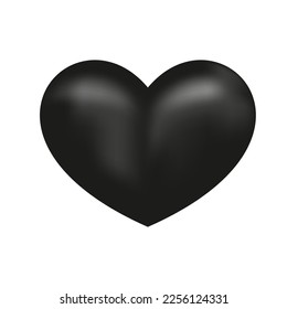 Black volume metal heart for art