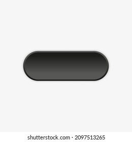 black volumetric button in neomorphism, neumorphism style. Designed for websites, mobile apps and other developers. Vector illustration