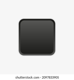 black volumetric button in neomorphism, neumorphism style. Designed for websites, mobile apps and other developers. Vector illustration