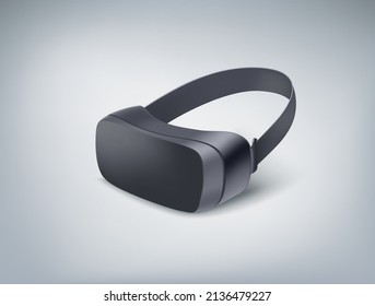 Black VR glasses realistic vector illustration
