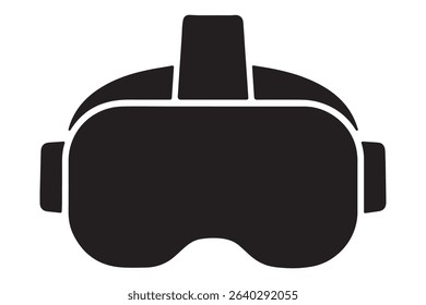 Black vr headset isolated on a white plain background