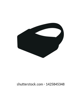 black vr points silhouette isolated on white background. icon