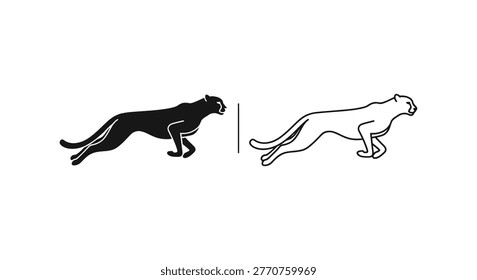 Black vs White Cheetah Comparison Facts Vector