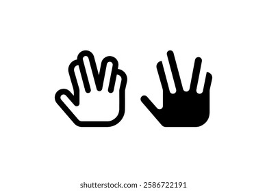 Black Vulcan salute hand icon for greeting Vector