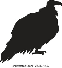 Black Vulture Silhouette Vector Logo