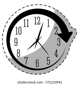 black wall clock icon image design, vector illustration