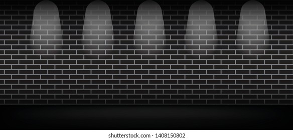 Black wall with light for black background vector illustration eps.10